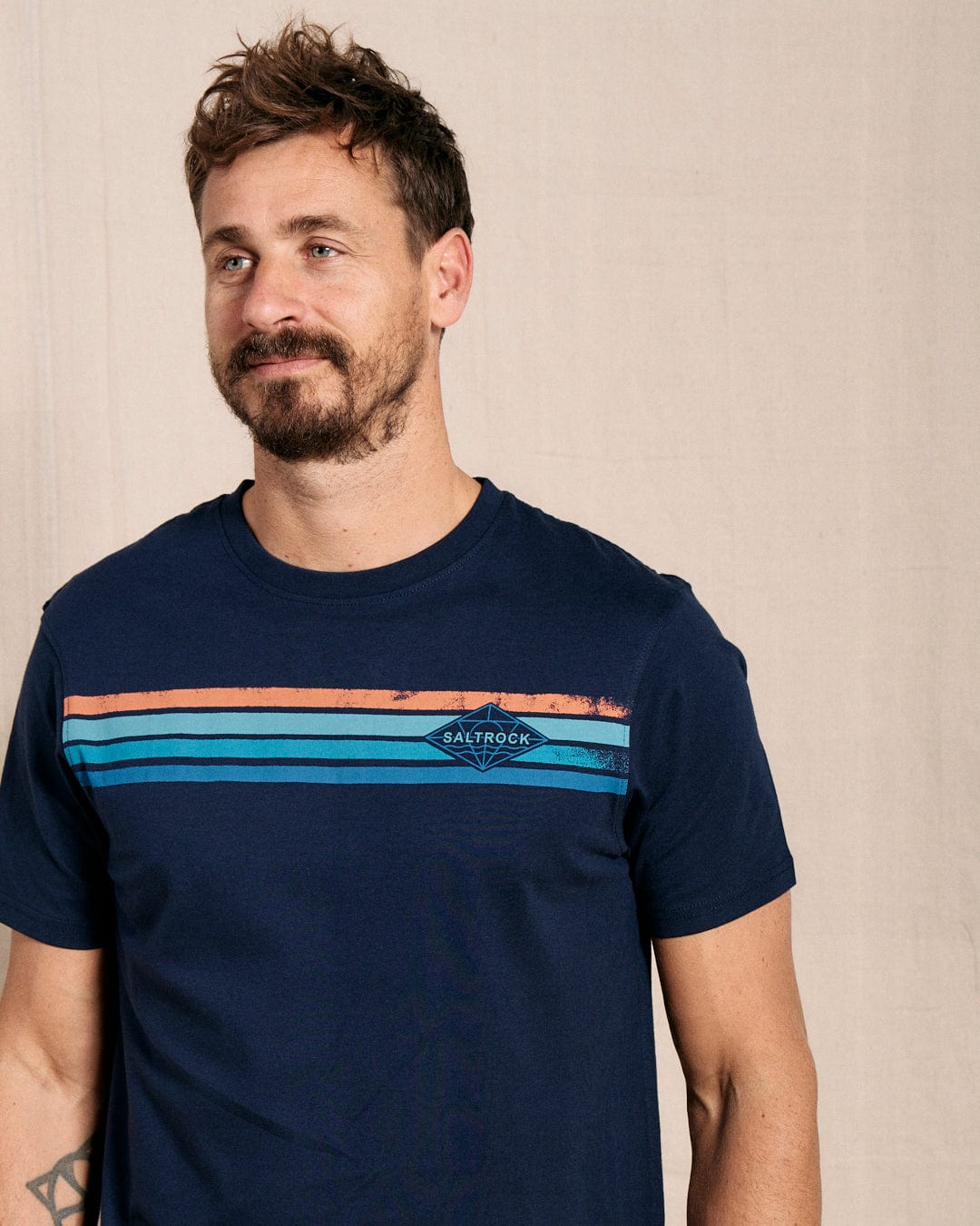 Dimensions Stripe Mens T Shirt Blue