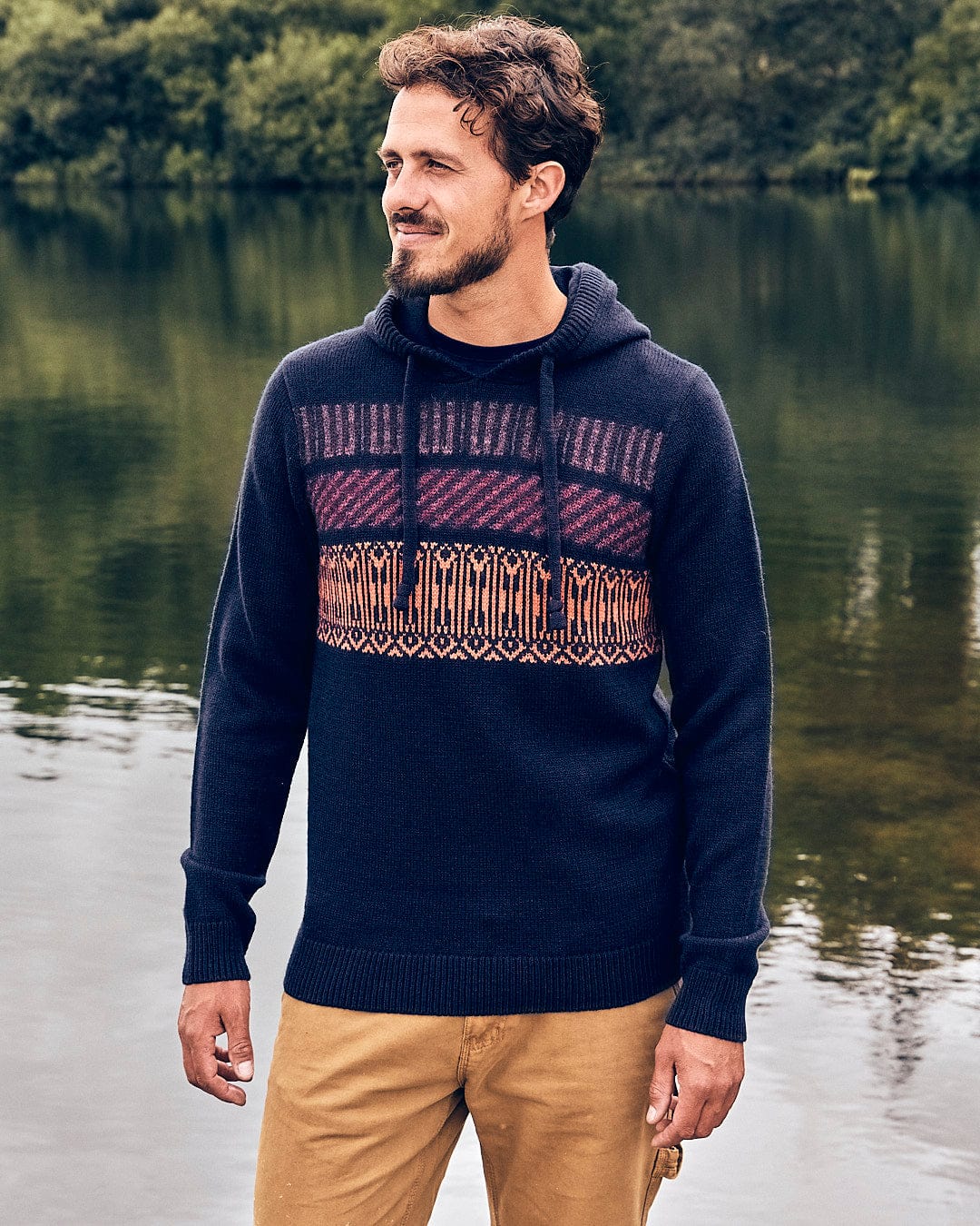 Men's knit hoodie best sale