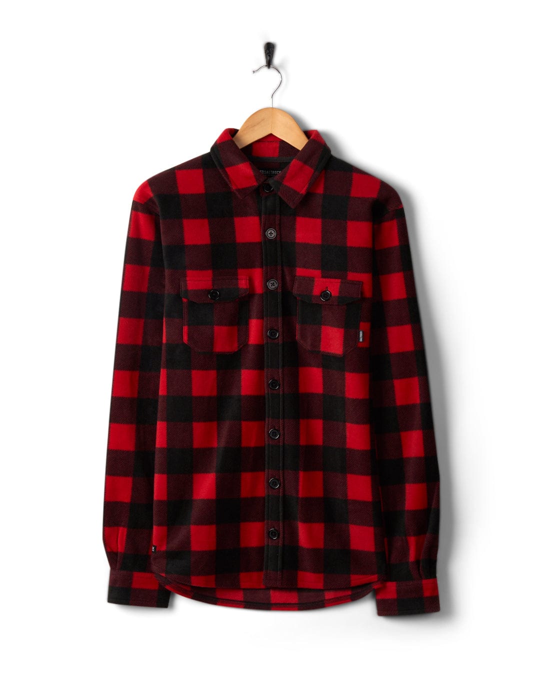 Waldron Mens Long Sleeve Shirt Red black check