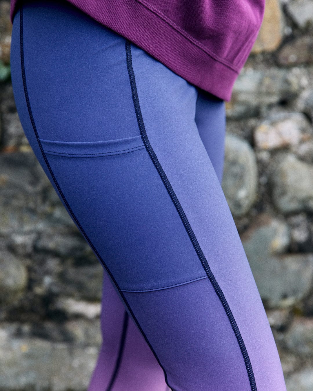 Vinyassa - Womens Ombre 4 Way Stretch Active Leggings - Purple