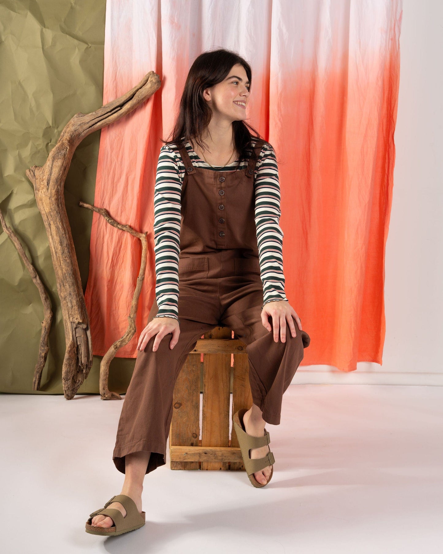 Jenna - Womens Dungarees - Brown