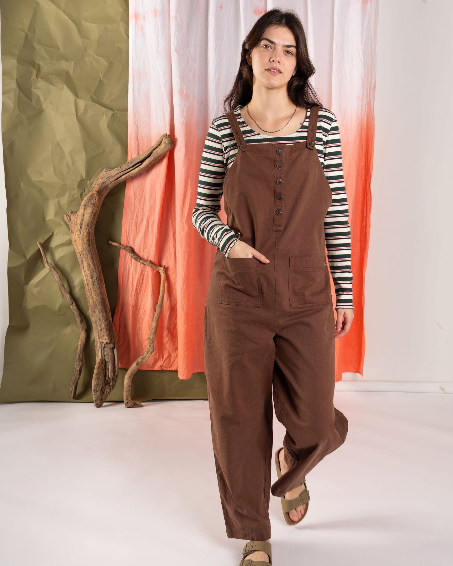 Jenna - Womens Dungarees - Brown