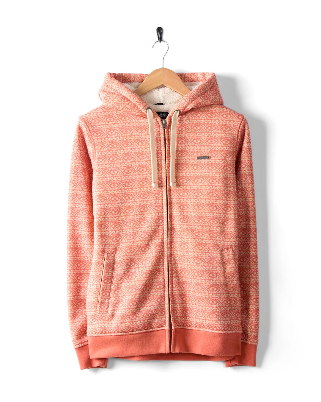 Sofie - Womens Borg Lined Hoodie - Coral