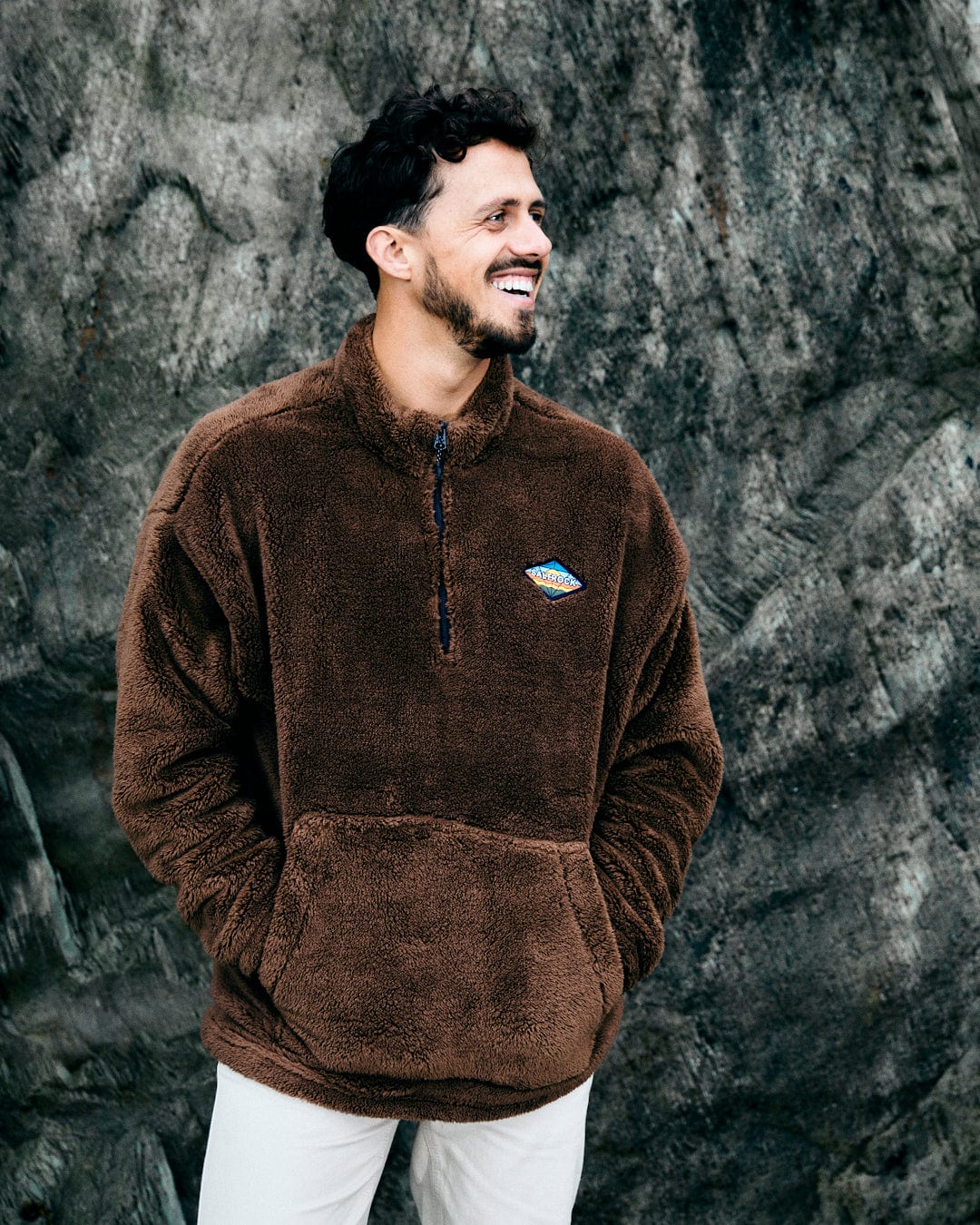 Arches - Mens Recycled Oversized Fleece - Brown