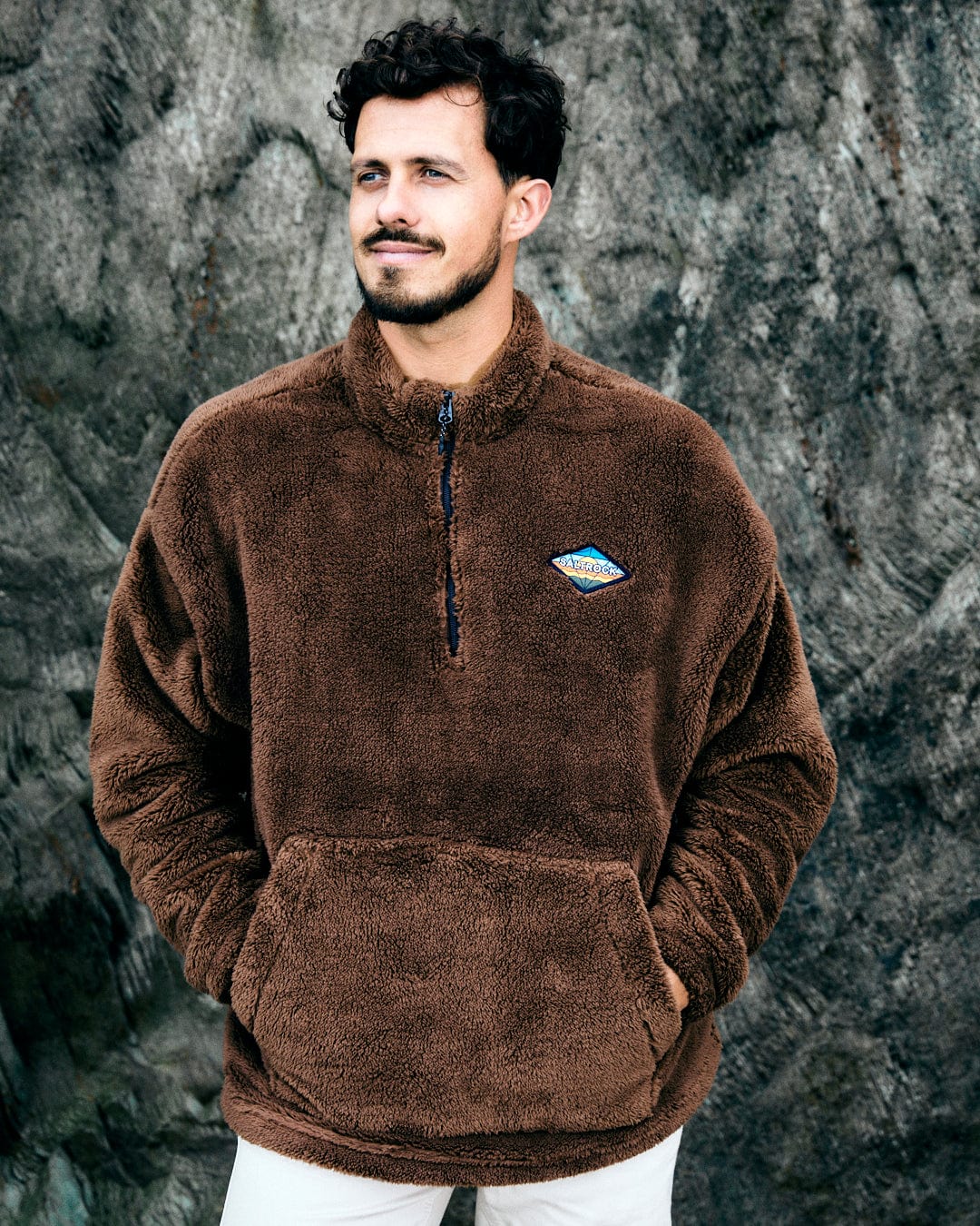 Arches - Mens Recycled Oversized Fleece - Brown