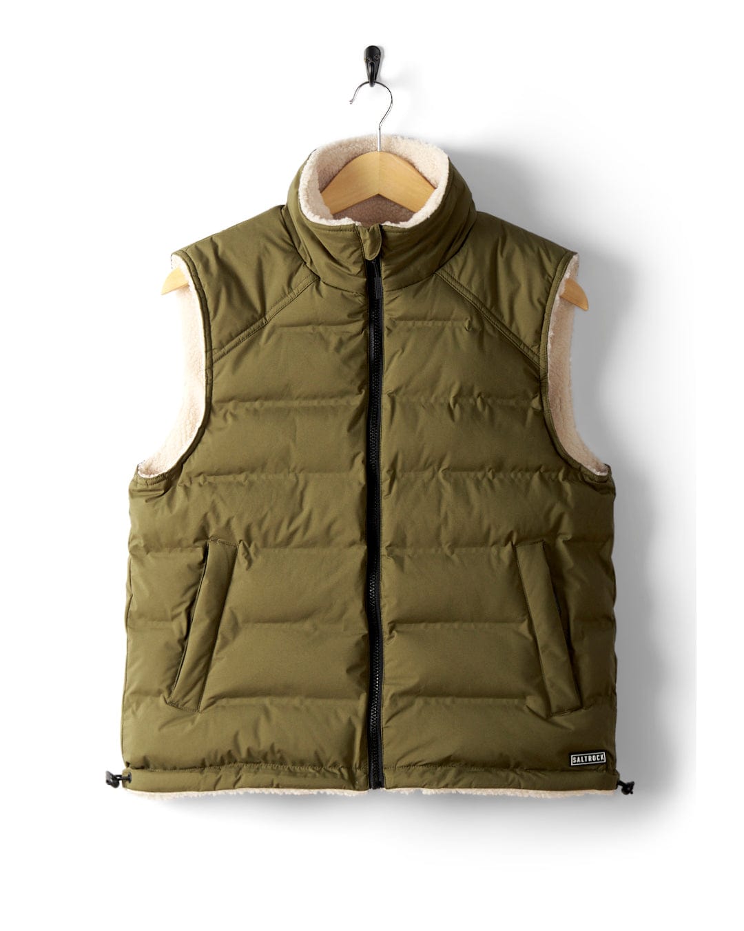 Astra Borg - Womens Reversible Gilet - Cream/Green