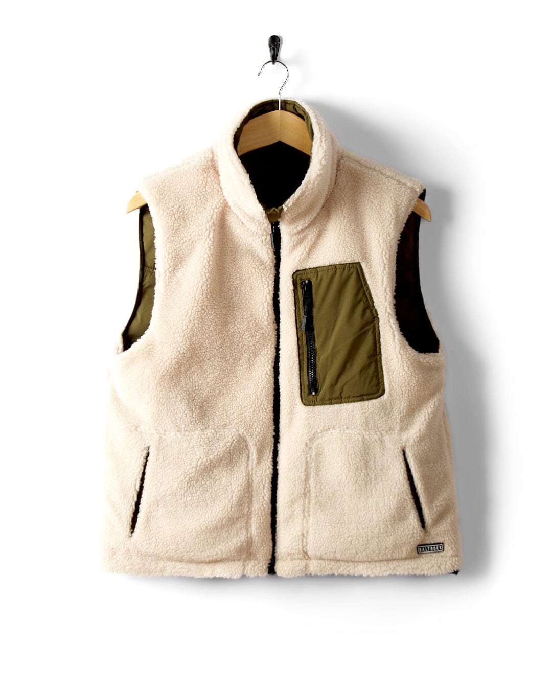 Astra Borg - Womens Reversible Gilet - Cream/Green