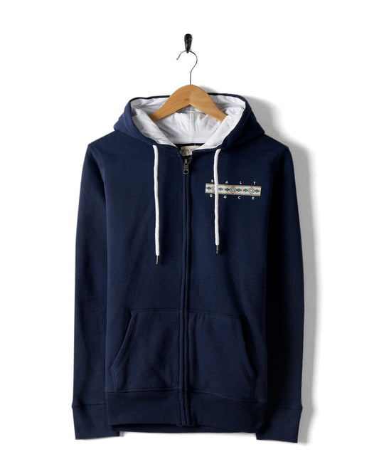 Aztec Mountain - Womens Zip Hoodie - Blue