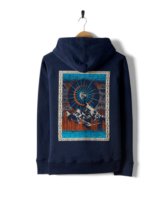 Aztec Mountain - Womens Zip Hoodie - Blue