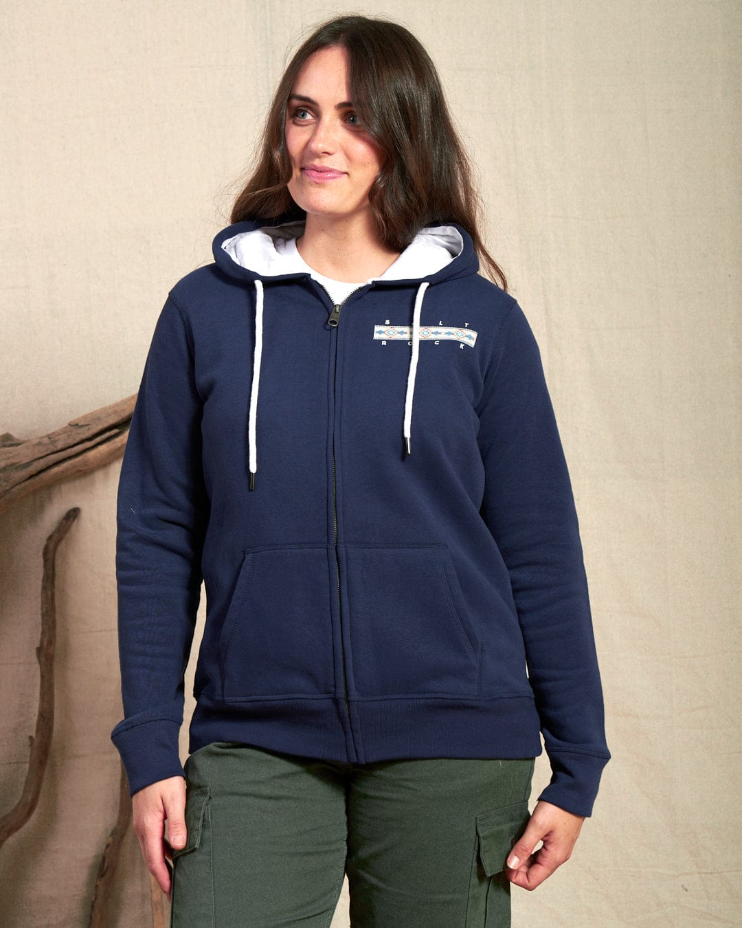 Aztec Mountain - Womens Zip Hoodie - Blue