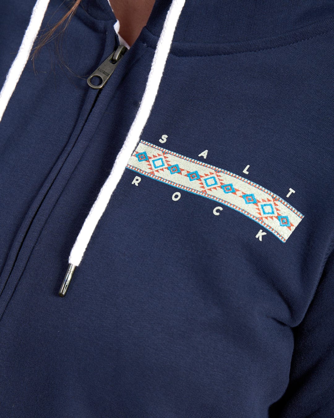 Aztec Mountain - Womens Zip Hoodie - Blue