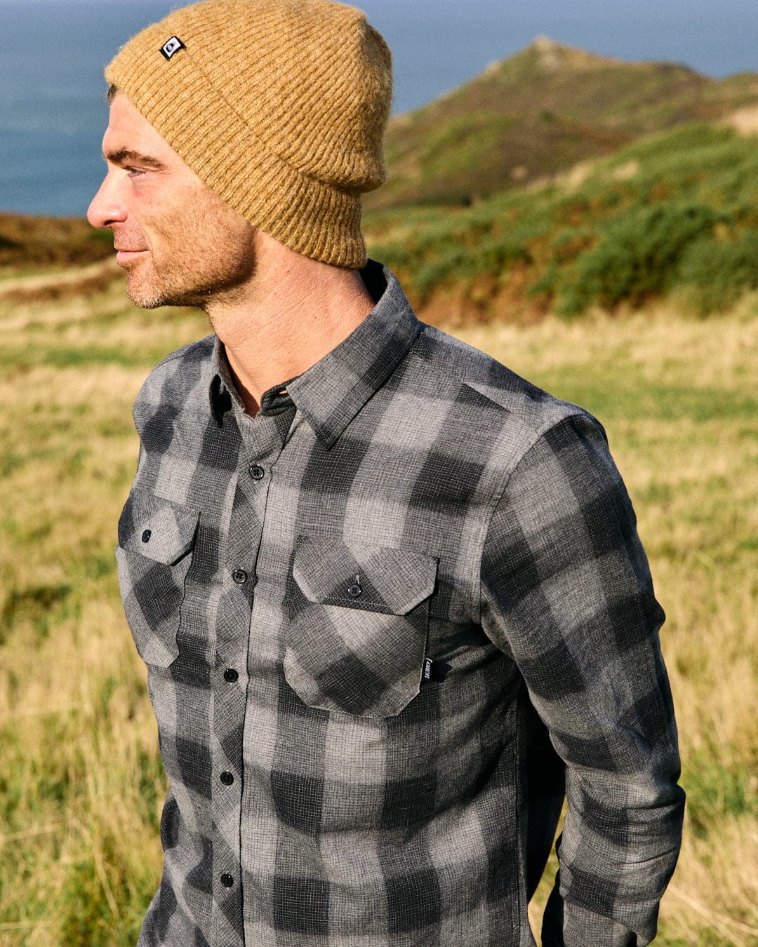 Bertie - Mens Check Shirt - Dark Grey