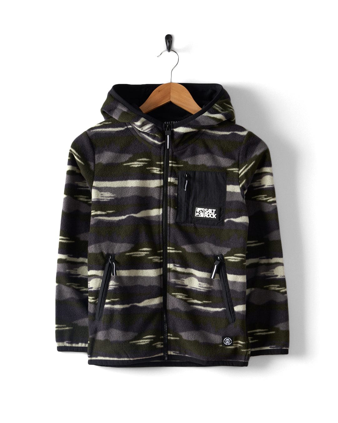 Camo Stripe - Kids Recycled Micro Fleece - Green