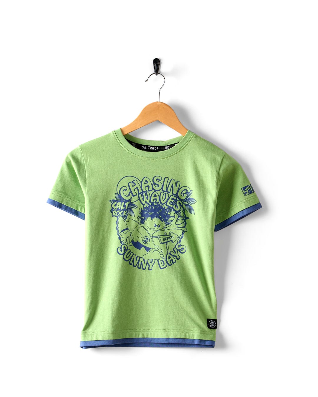 Chasing Waves - Kids Short Sleeve T-Shirt - Green