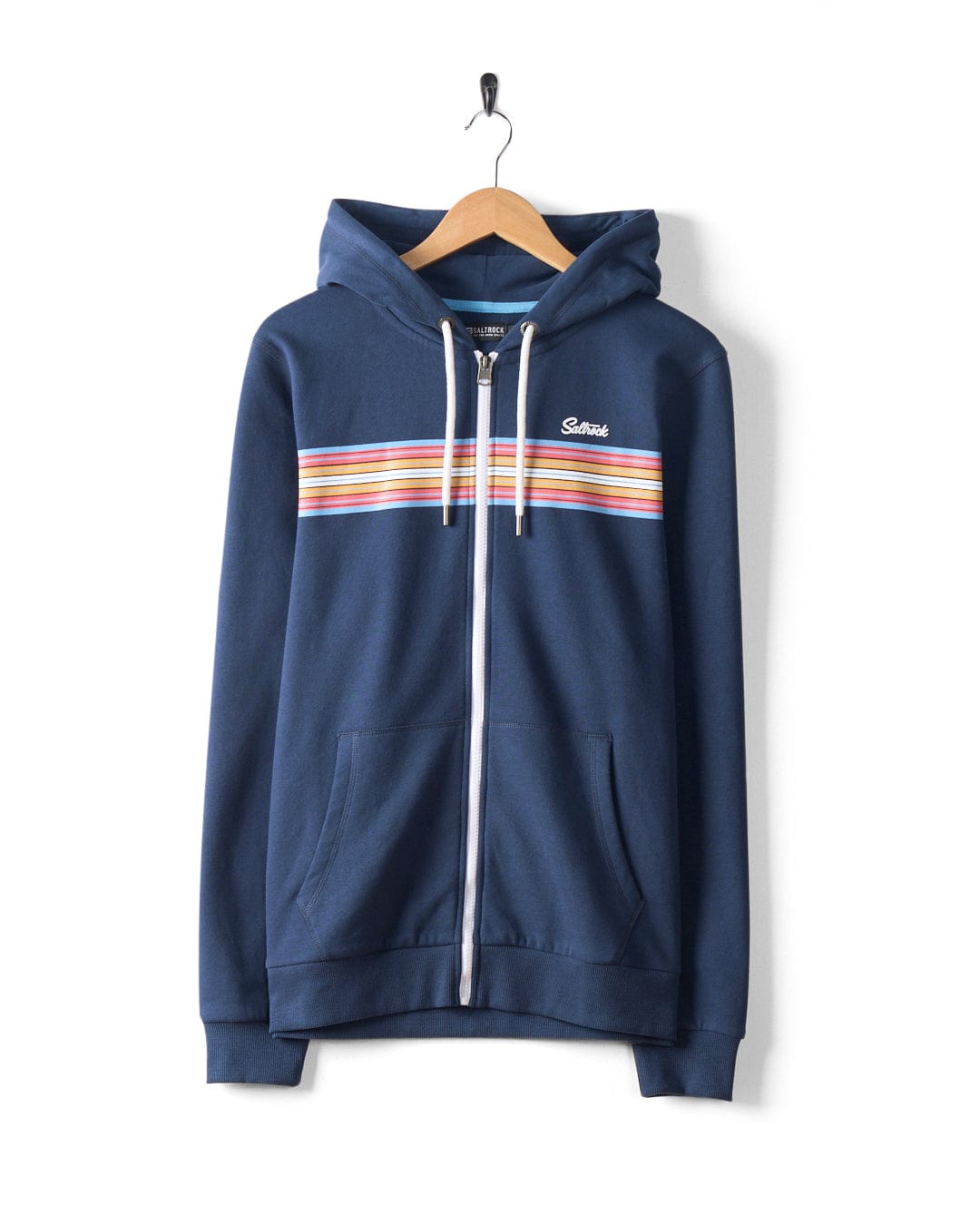 Classic Stripe - Mens Zip Hoodie - Blue