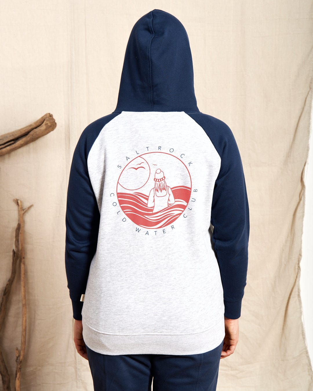 Coldwater Club - Womens Raglan Pop Hoodie - Grey