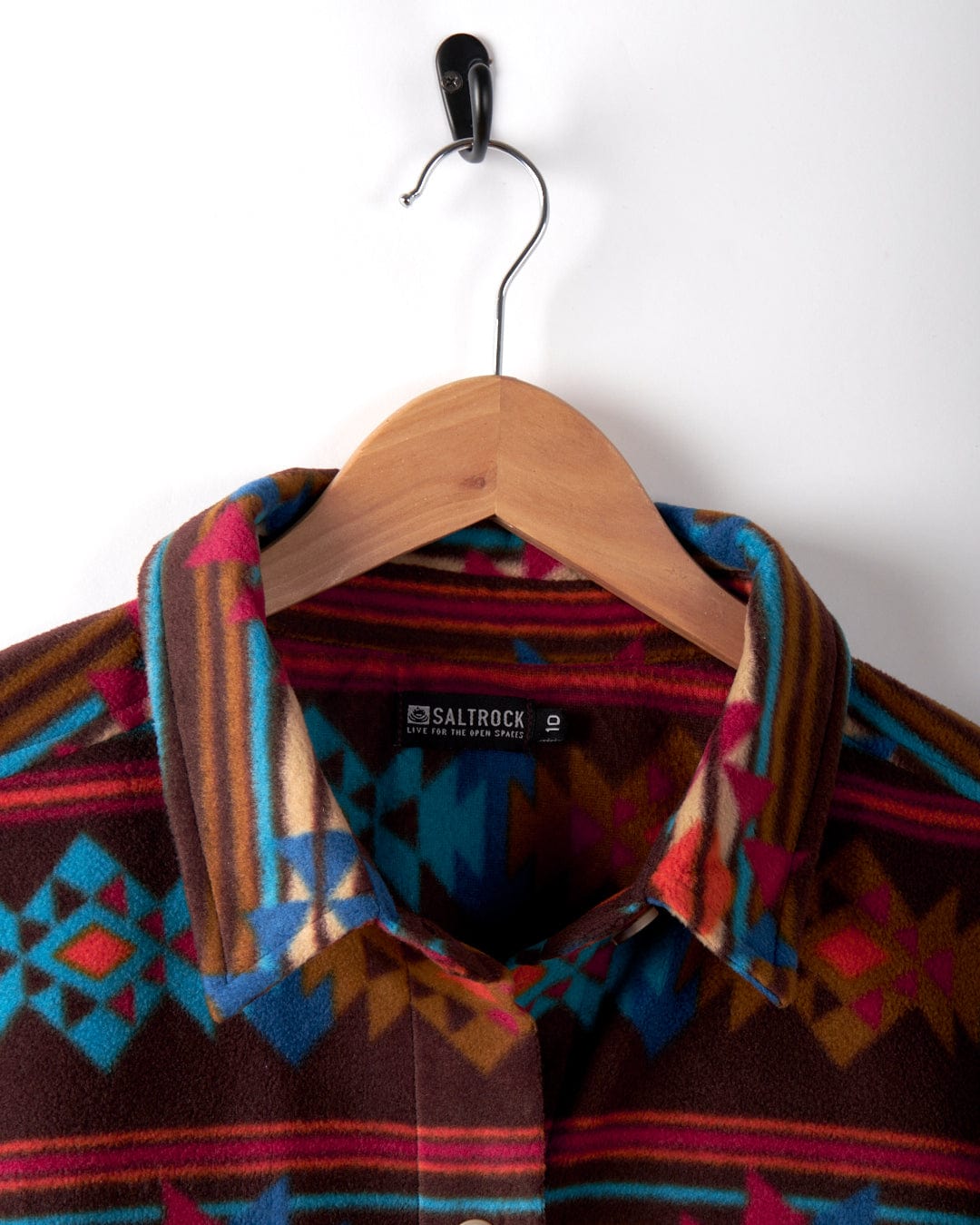 Dallyn Aztec - Womens Oversized Fleece Shirt - Brown