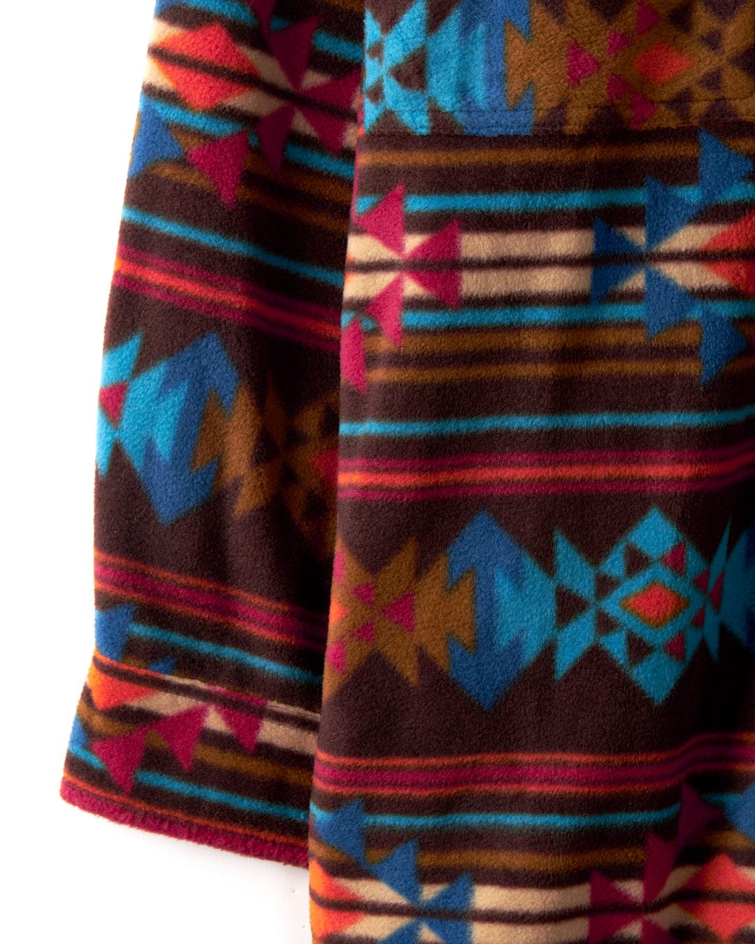 Dallyn Aztec - Womens Oversized Fleece Shirt - Brown