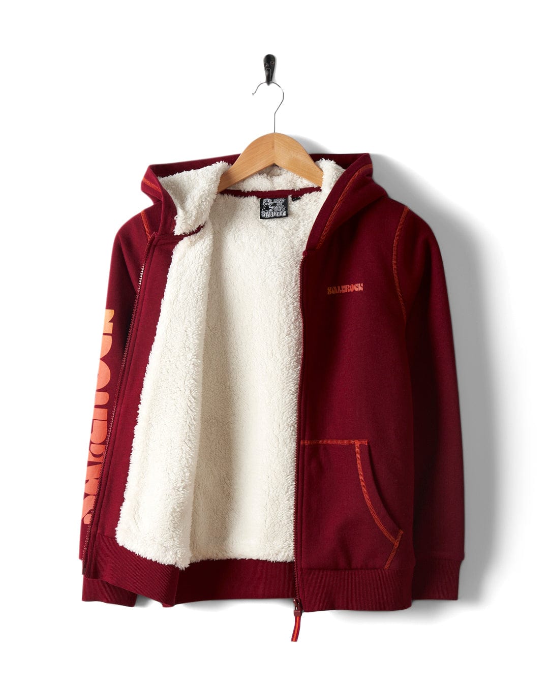 Depeche - Kids Sherpa Lined Hoodie - Red