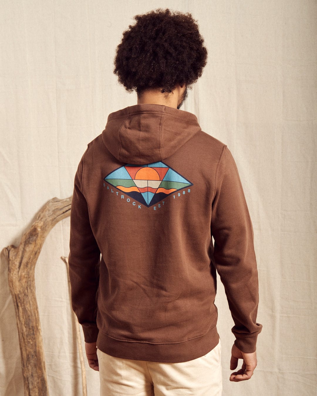 Dimensions Colour - Mens Pop Hoodie - Brown