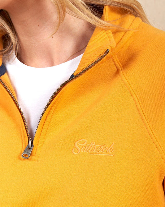 Dimensions - Womens 1/4 Neck Recycled Sweat - Yellow