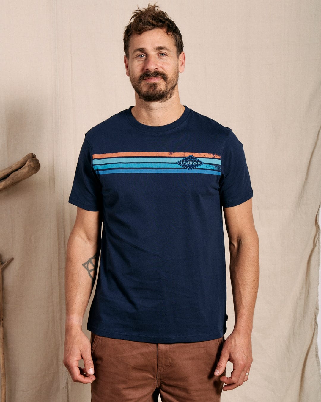 Dimensions Stripe - Mens T-Shirt - Blue