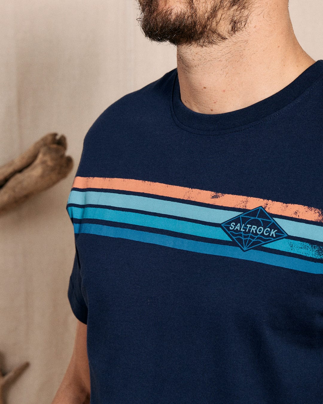 Dimensions Stripe - Mens T-Shirt - Blue