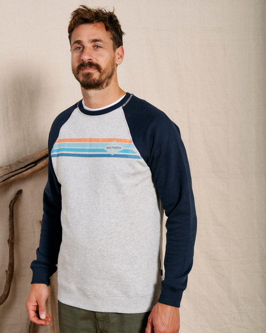 Dimensions Stripe - Mens Sweat - Blue/Grey