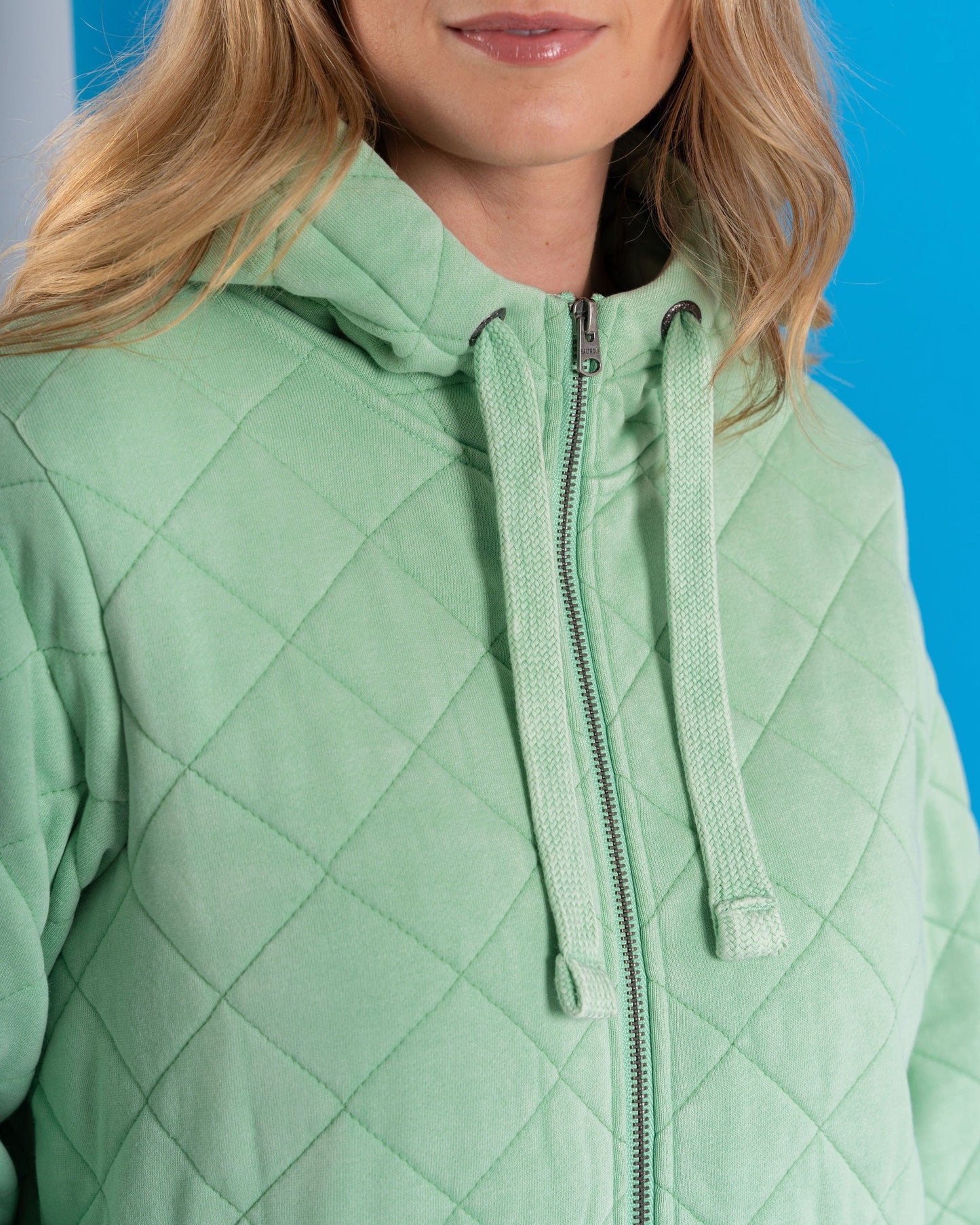 Tarka - Womens Quilted Zip Hoodie - Green