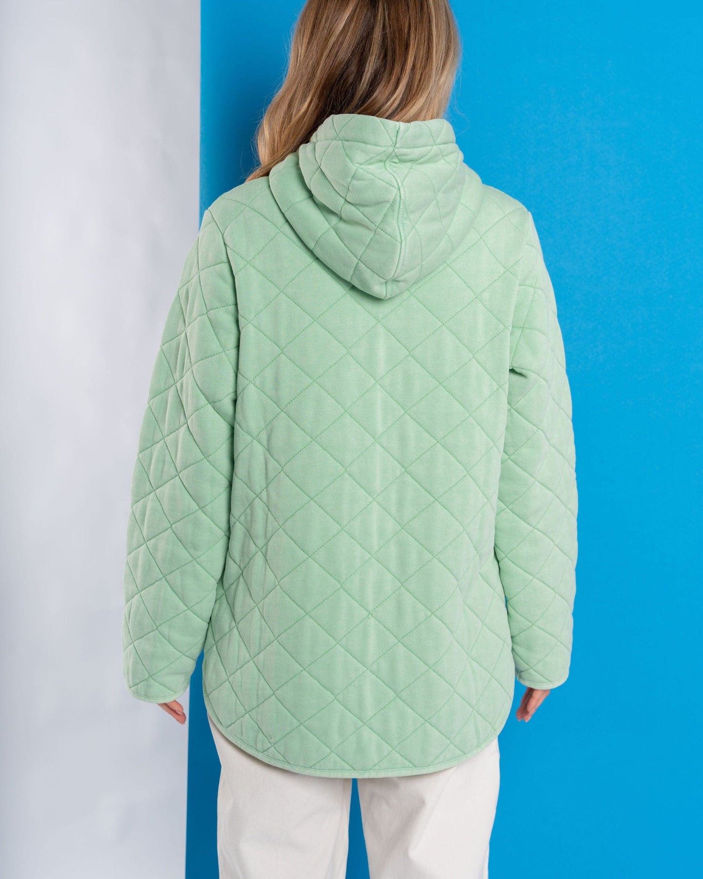 Tarka - Womens Quilted Zip Hoodie - Green