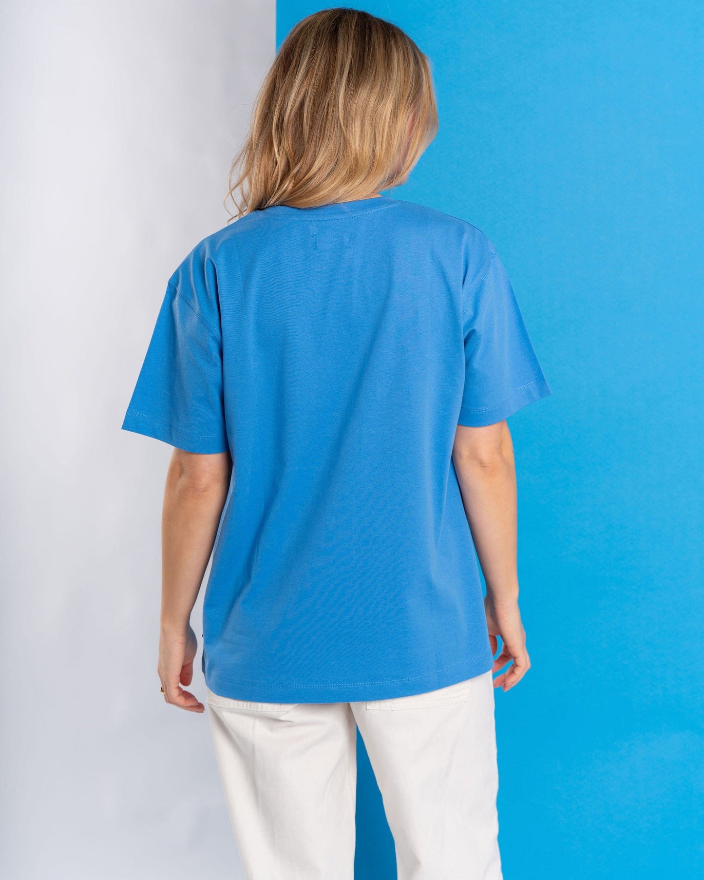 Open Spaces - Womens Oversized Short Sleeve T-Shirt - Blue