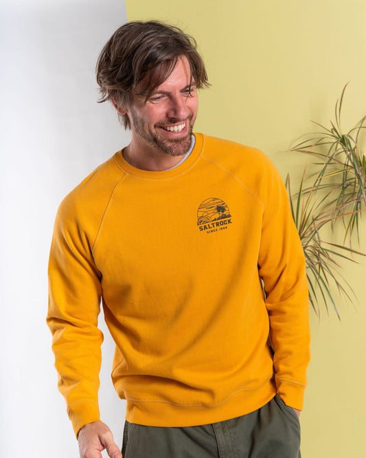 Atlantic Adventure - Mens Raglan Sweat - Yellow