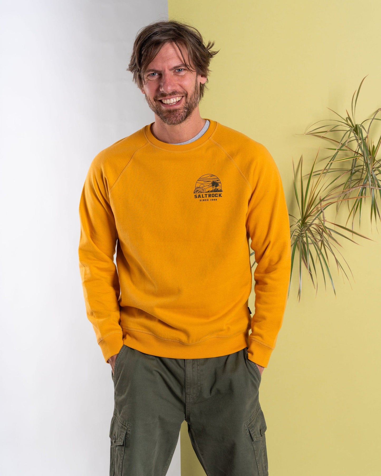 Atlantic Adventure - Mens Raglan Sweat - Yellow