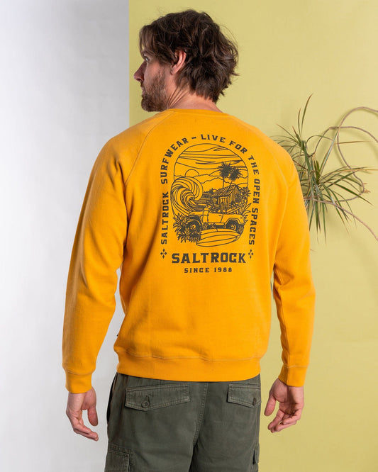 Atlantic Adventure - Mens Raglan Sweat - Yellow