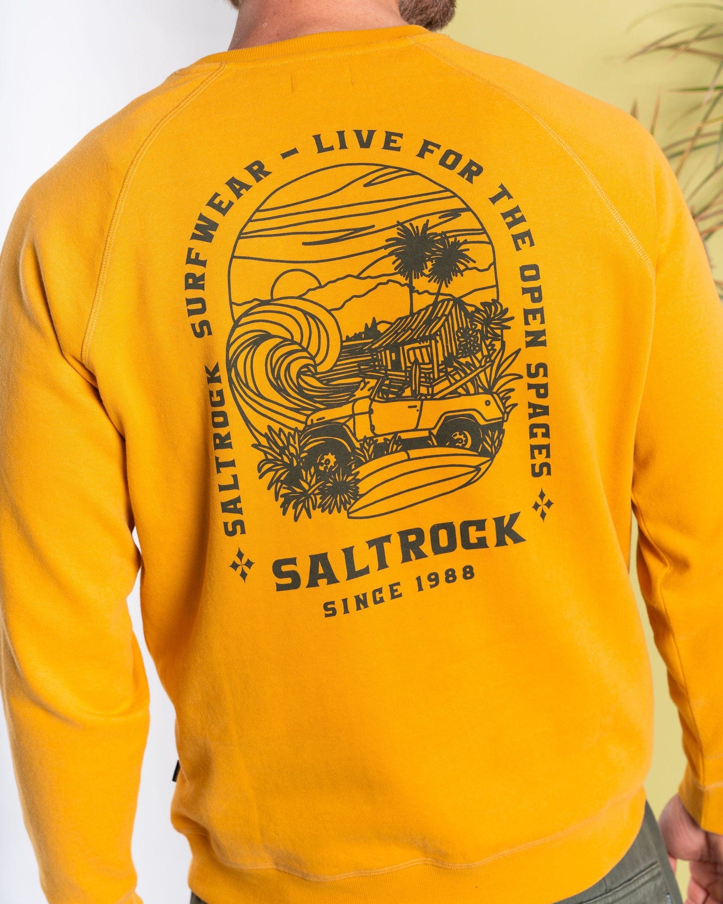 Atlantic Adventure - Mens Raglan Sweat - Yellow