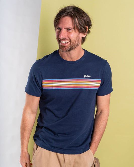 Classic Stripe - Mens Short Sleeve T-Shirt - Blue