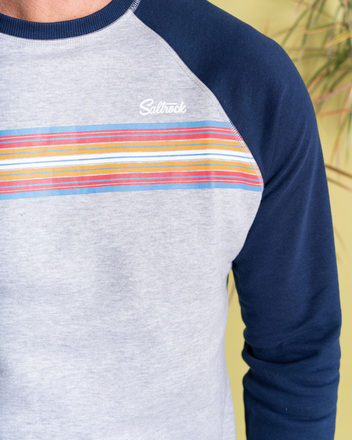 Classic Stripe - Mens Raglan Sweat - Blue/Grey