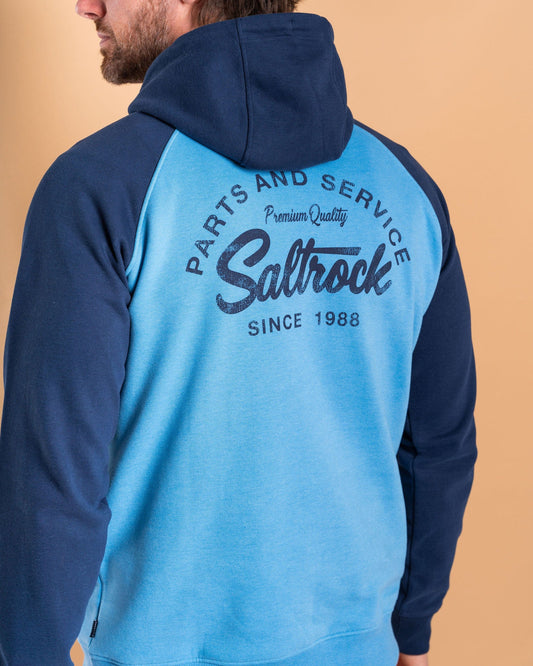 Strike Logo - Mens Raglan Pop Hoodie - Blue