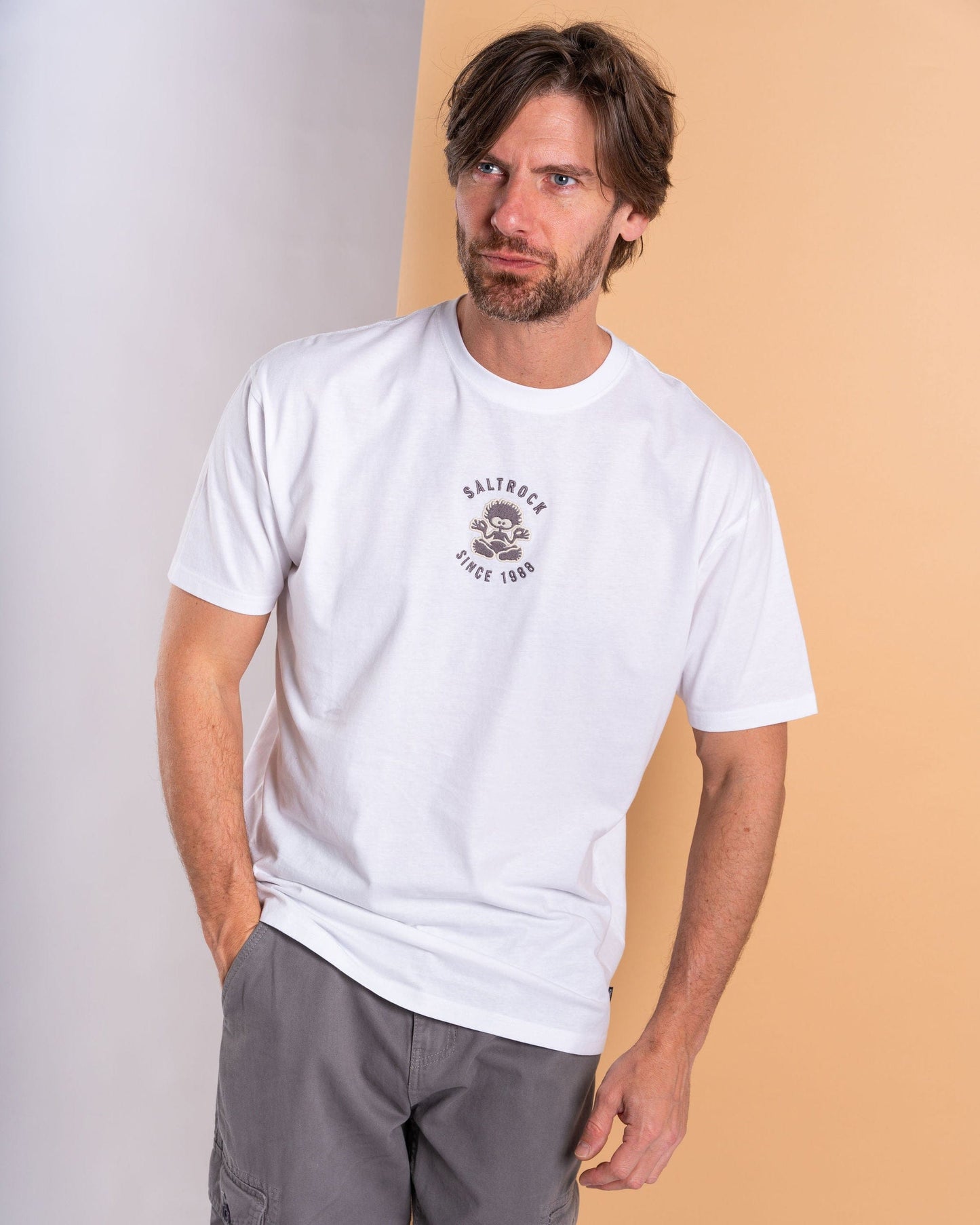 Yoga Tok - Mens Short Sleeve Oversized T-Shirt - White