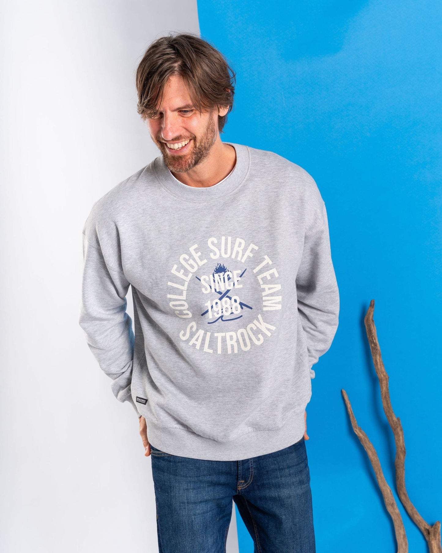 Surf Team - Mens Oversized Sweat - Grey