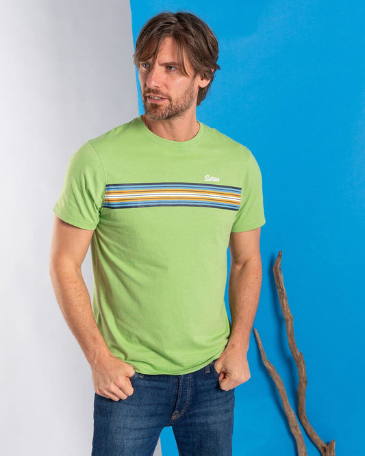 Classic Stripe - Mens Short Sleeve T-Shirt - Green