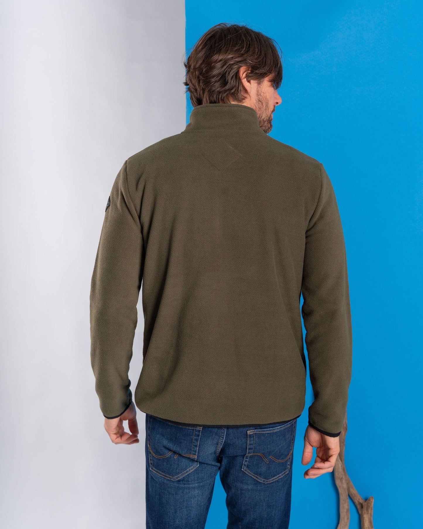 Theo - Mens 1/4 Neck Recycled Fleece - Green