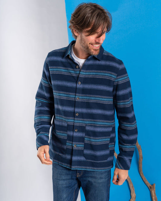 Woodford Stripe - Mens Shacket - Blue