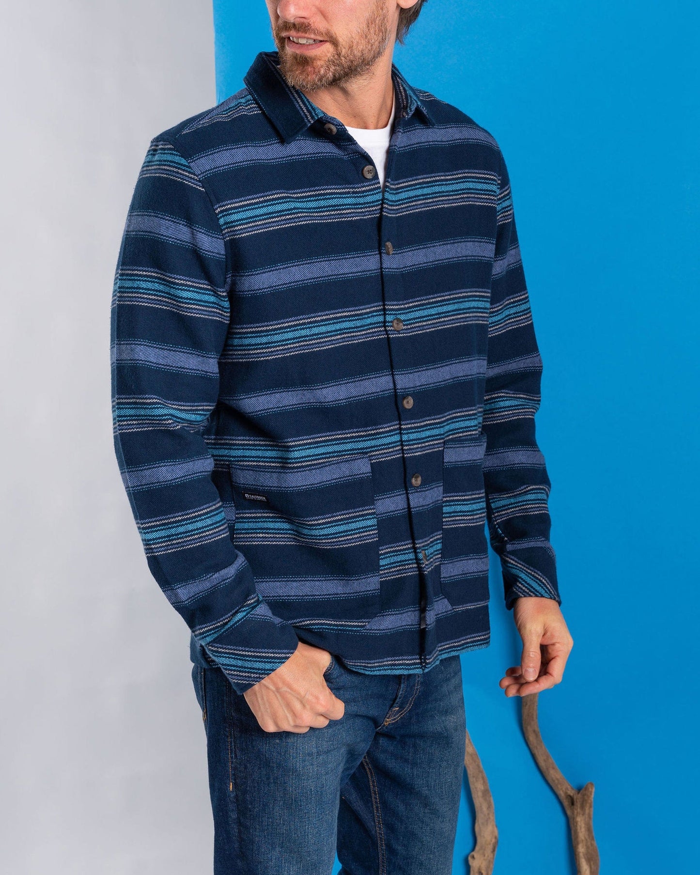 Woodford Stripe - Mens Shacket - Blue