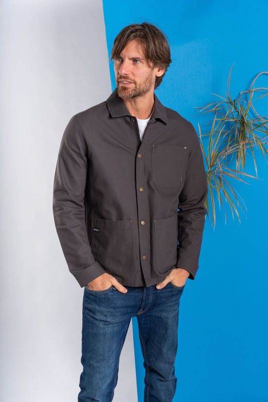 Riley - Mens Overshirt - Dark Grey