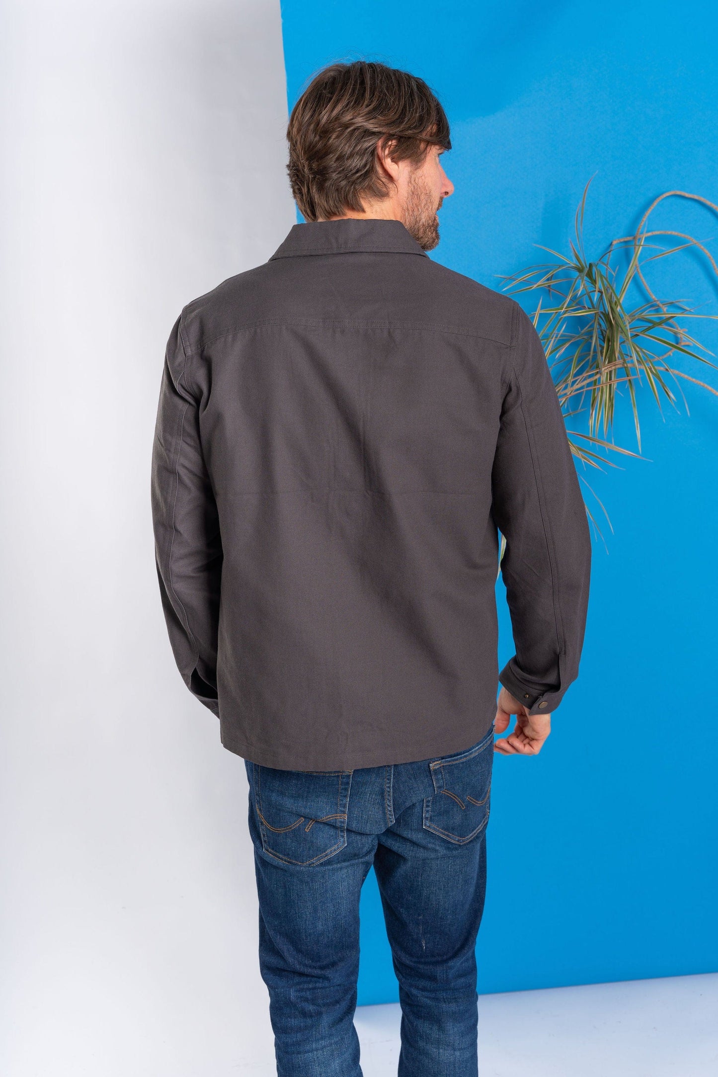 Riley - Mens Overshirt - Dark Grey