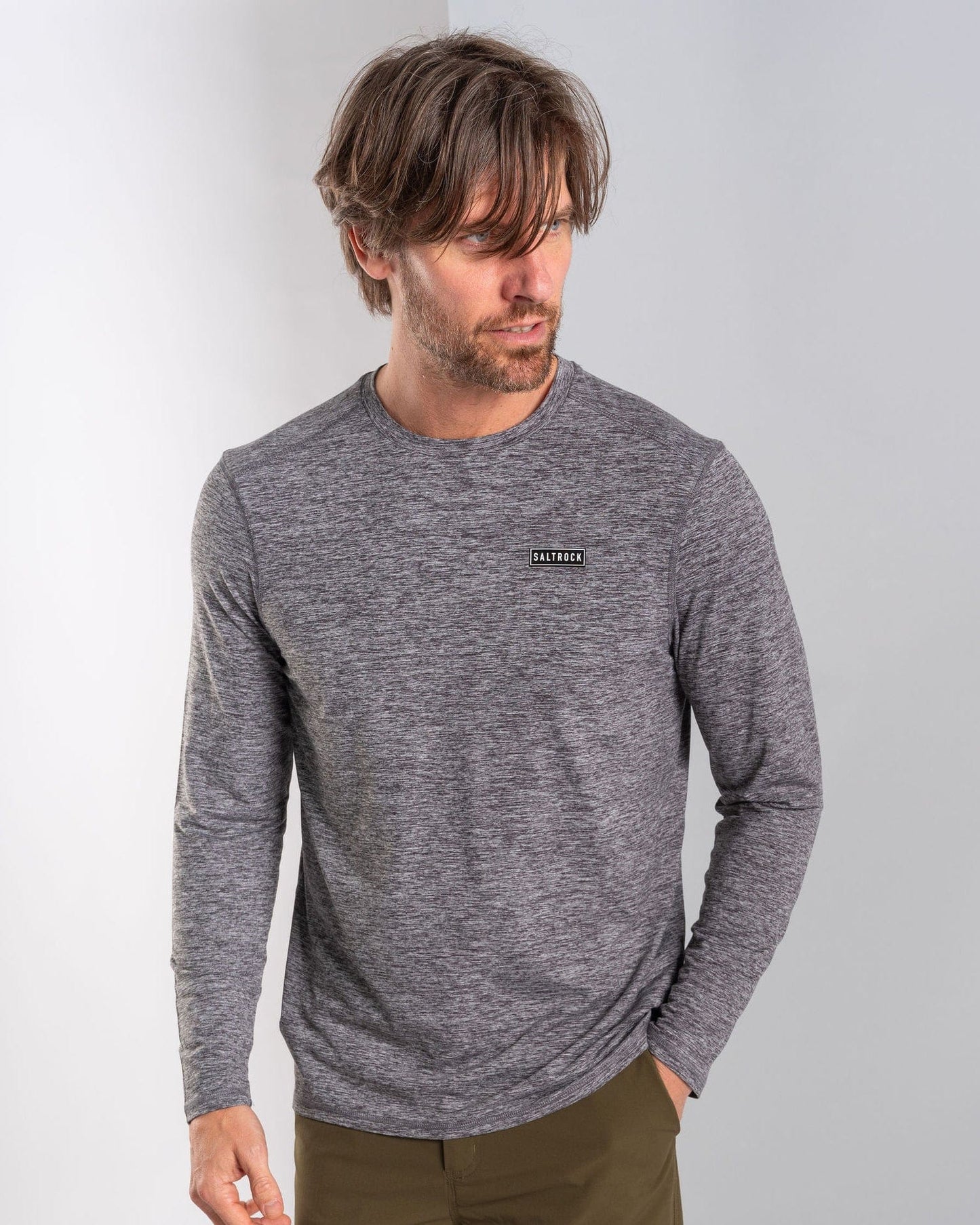 Aestus - Mens UPF 50+ Hybrid Long Sleeve Tee - Dark Grey