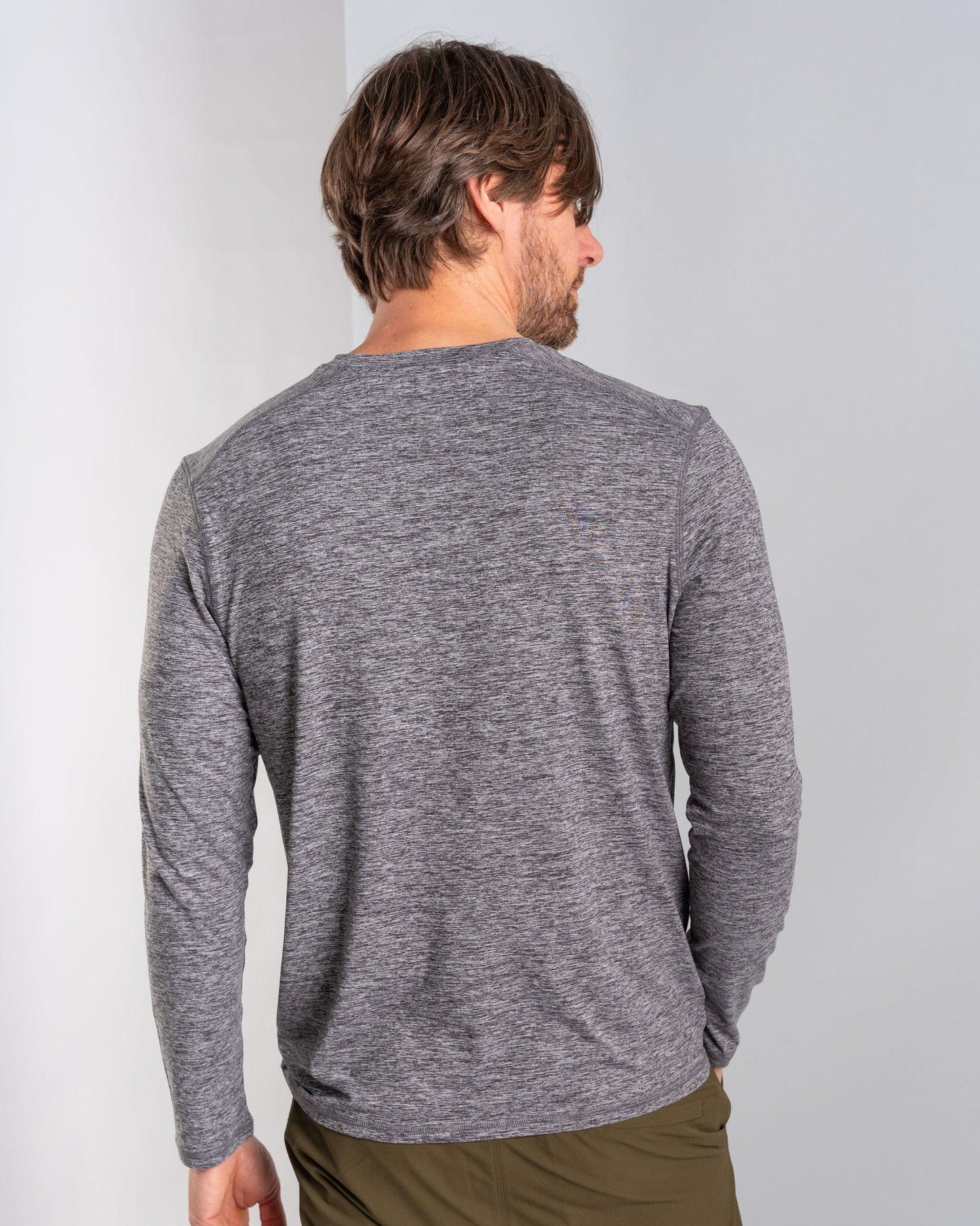 Aestus - Mens UPF 50+ Hybrid Long Sleeve Tee - Dark Grey