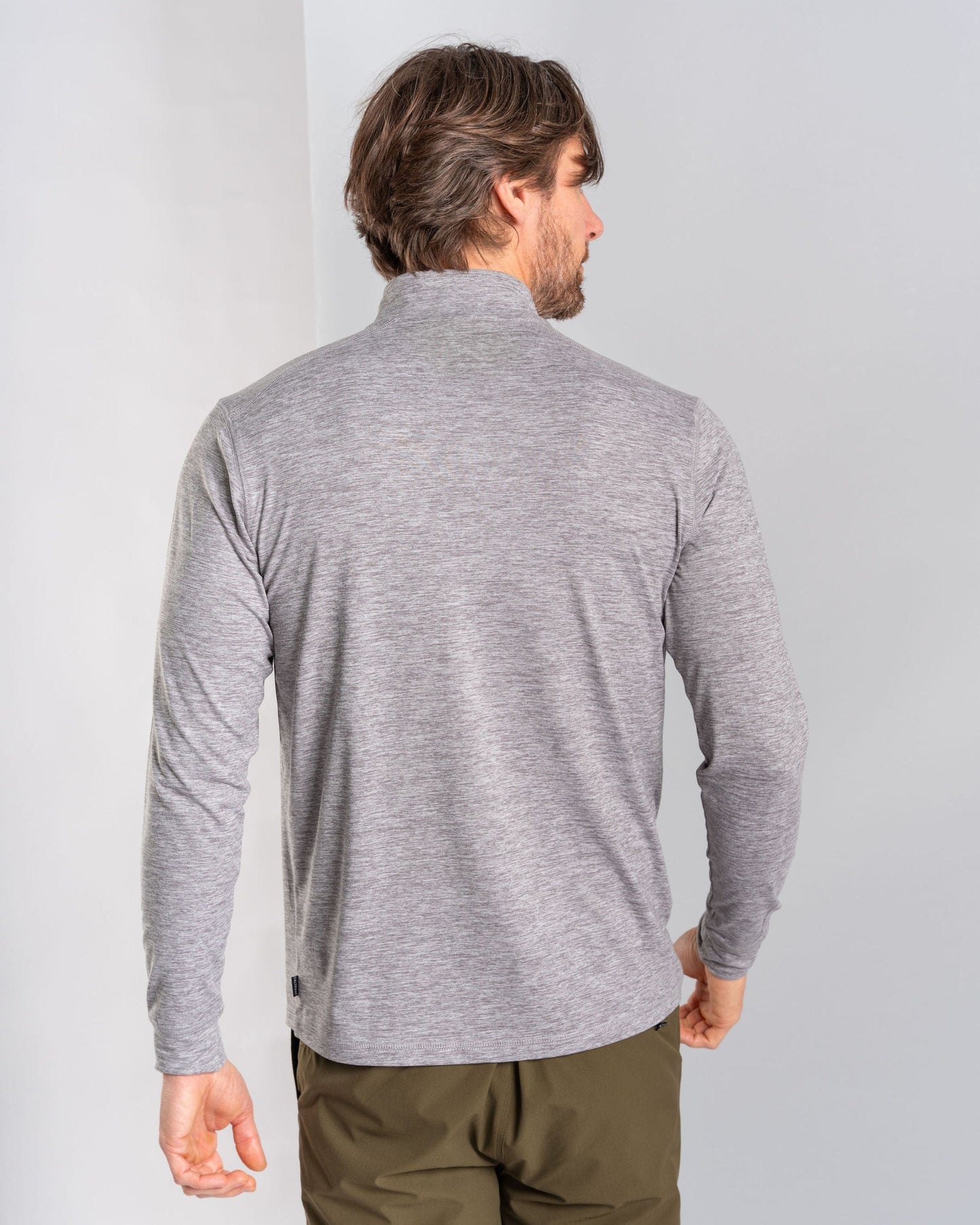 Aestus - Mens UPF 50+ Hybrid 1/4 Neck Top - Grey