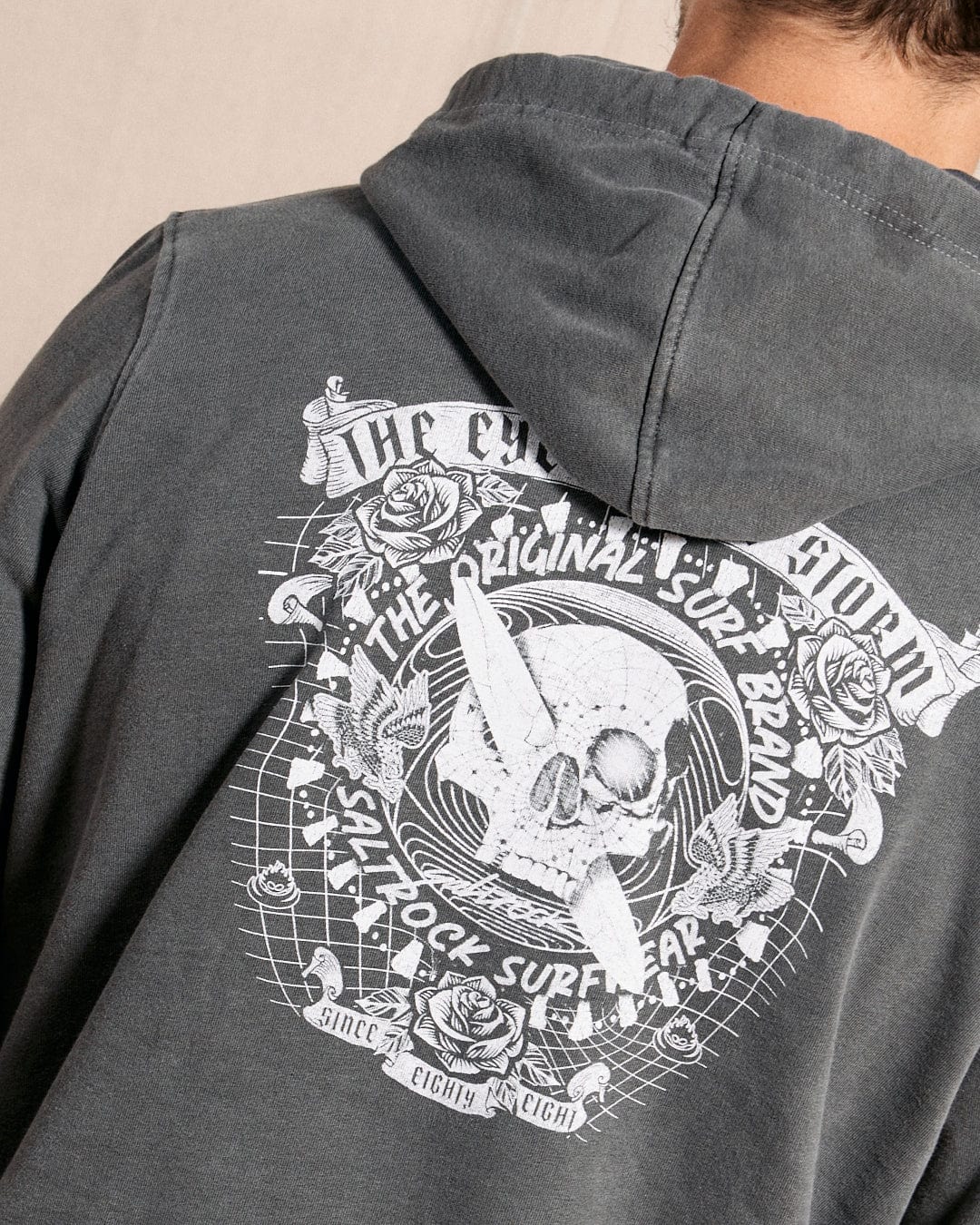 Eye Of The Storm 2 - Mens Pop Hoodie - Dark Grey